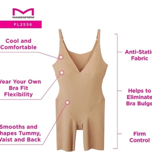Maidenform Women's Body Shaper, Wear-your-own-bra Firm Control Shapewear NWT M - Picture 5 of 10